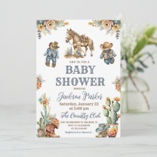 Invitation Western Boho Wild West Boy Baby shower