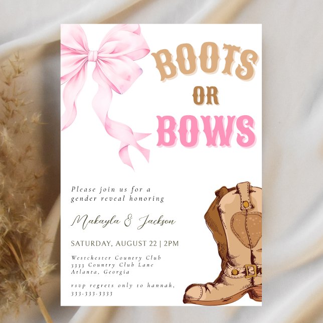 Invitation Western Boots or Bows Genre Revey (Créateur téléchargé)