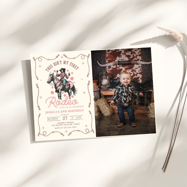 Invitation Western Ce n'est pas mon premier rodéo 2e annivers (Créateur téléchargé)