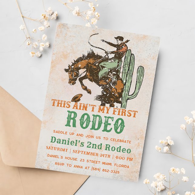 Invitation Western Ce n'est pas mon premier rodéo 2e annivers (Créateur téléchargé)
