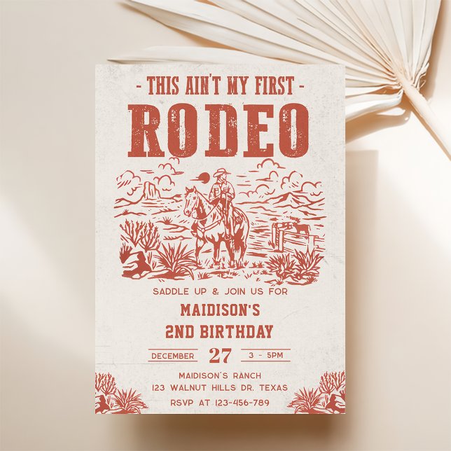 Invitation Western Ce n'est pas mon premier rodéo 2e annivers (Créateur téléchargé)