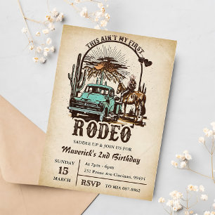 Invitation Western Ce n'est pas mon premier Rodeo Anniversair