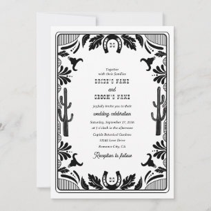 Invitation Western Country Cowboy Rustique Mariage