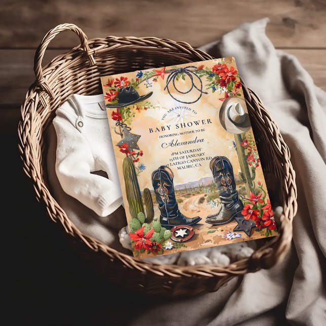 Invitation Western Cowboy Boots Baby Shower (Créateur téléchargé)