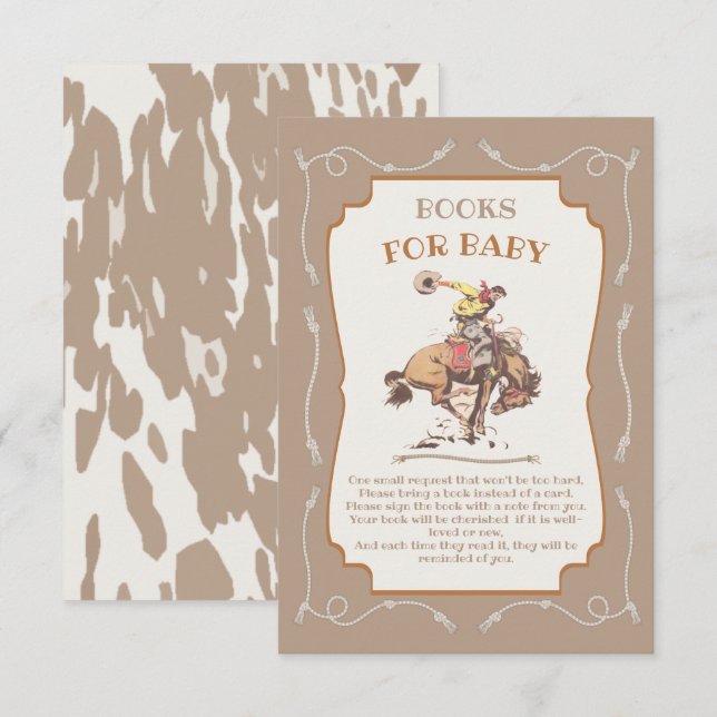 Invitation Western Cowboy Bucking Bronco Livres pour bébé (Devant / Derrière)