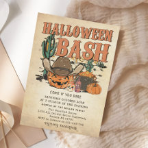 Western Cowboy Citrouille Halloween Bash Party