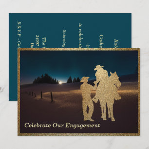 Invitation Western Cowboy Cowgirl Engagement Mariage