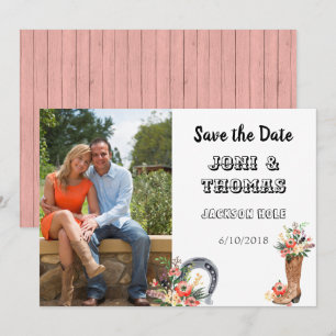 Invitation Western Cowboy Enregistrer la date