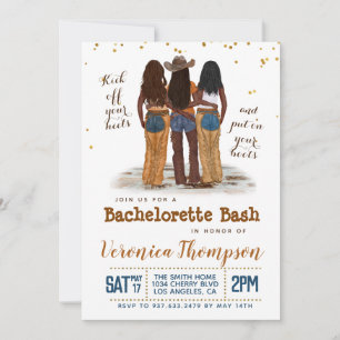 Invitation Western Cowgirl Bachelorette Fête des mariées