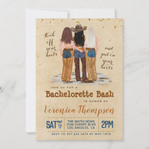 Invitation Western Cowgirl Bachelorette Fête des mariées