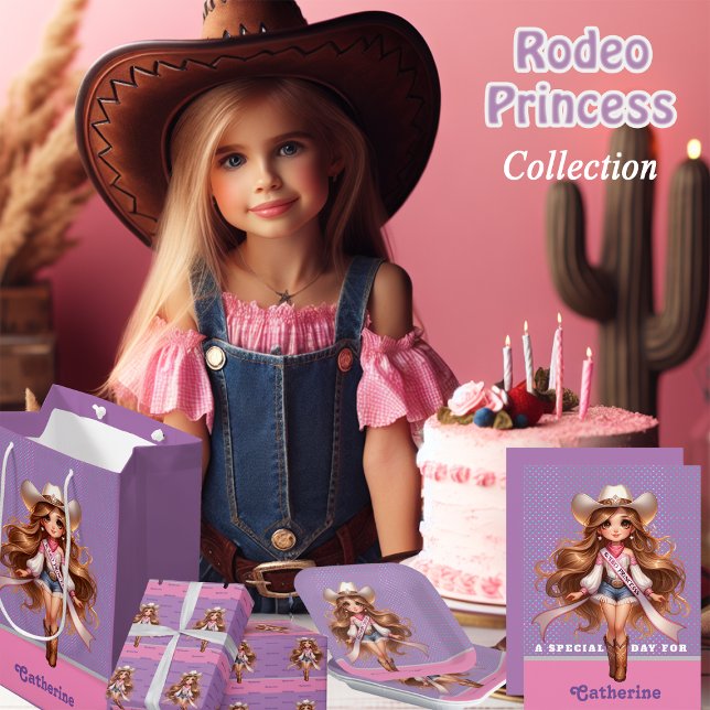 Invitation Western Cowgirl Rodeo Princess 1 Personnalisé (Rodeo Princess collection cowgirl birthday party supplies and gift ideas)