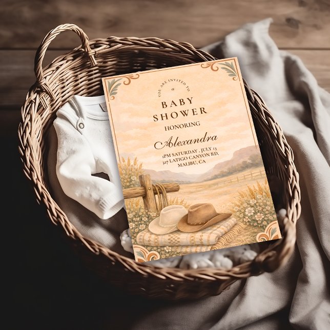 Invitation Western Desert Saddle Baby Shower (Créateur téléchargé)