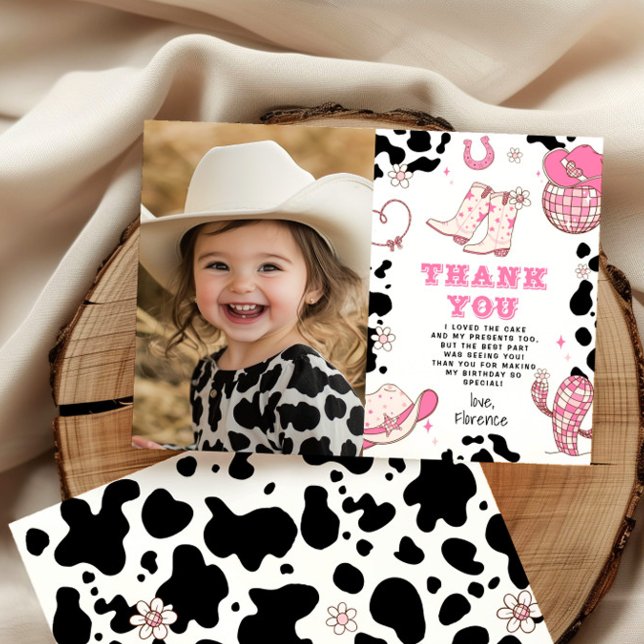 Invitation Western First Rodeo fille photo d'anniversaire mer (Créateur téléchargé)
