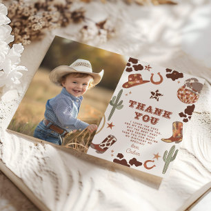 Invitation Western First Rodeo garçon photo d'anniversaire me