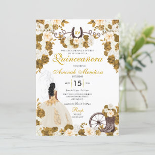Invitation Western Gold Ivory Charro Cowgirl Quinceañera