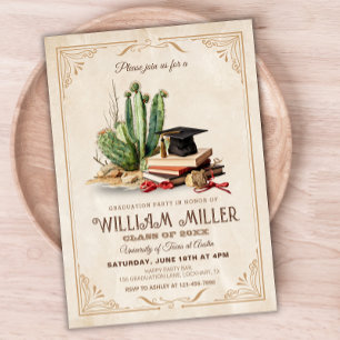 Invitation Western Graduation Party Pays Cowboy Grad