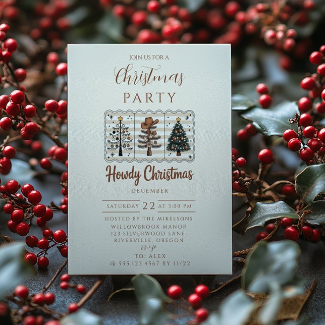 Invitation Western Howdy Cowboy Christmas (Créateur téléchargé)