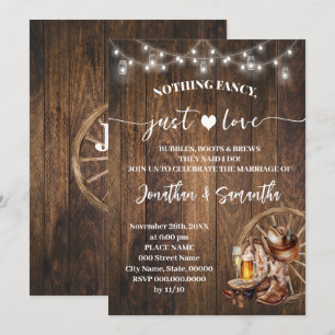 Invitation Western Nothing Fancy Just Love Elopement Mariage