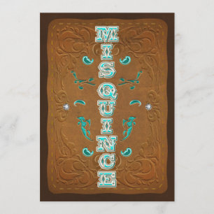 Invitation Western Rustic Brown & Turquoise MIS QUINCE 15