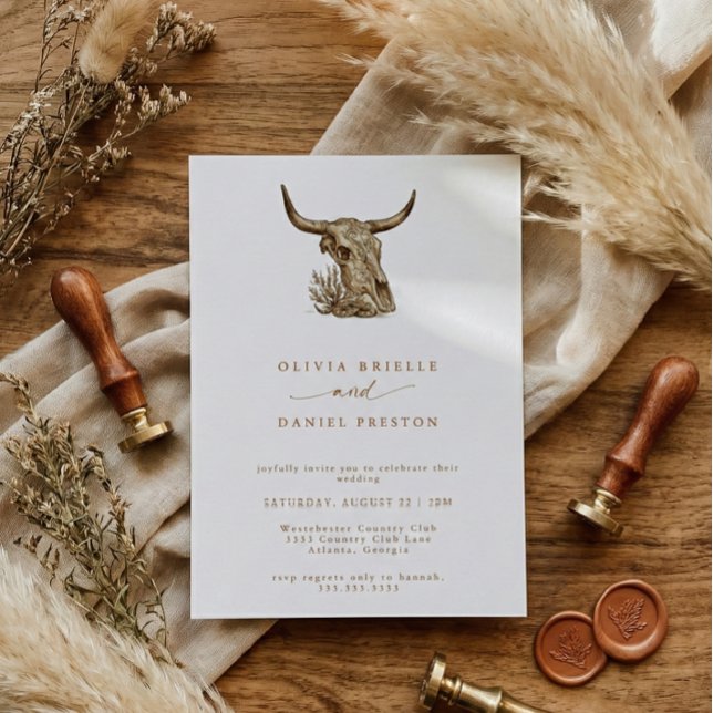 Invitation Western Rustic Pampas Grass Boho Wedding (Créateur téléchargé)