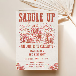 Invitation Western Saddle Up Et Rejoignez-Nous Pour Anniversa