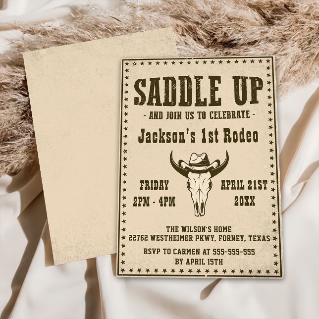 Invitation Western Saddle Up Et Rejoignez-Nous Pour Anniversa (Créateur téléchargé)