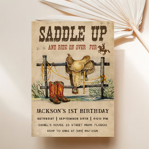 Invitation Western Saddup Et Circuler Pour Anniversaire