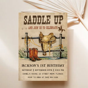 Invitation Western Saddup Et Circuler Pour Anniversaire