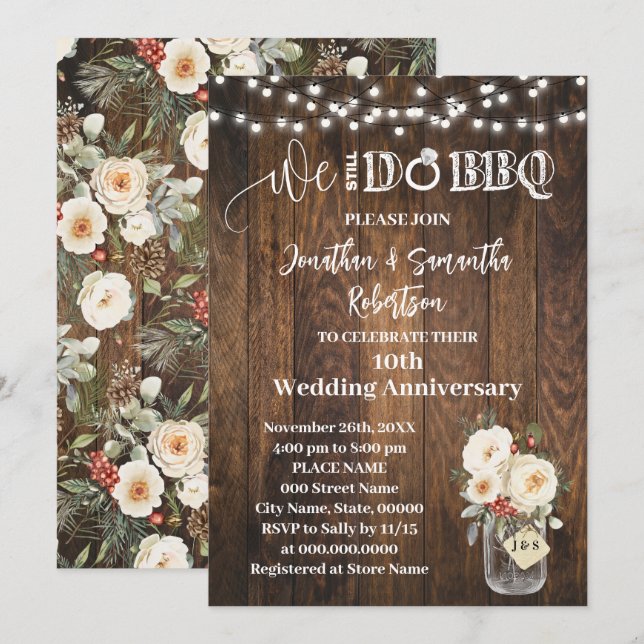 Invitation Western Winter We still do Wedding Anniversary (Devant / Derrière)