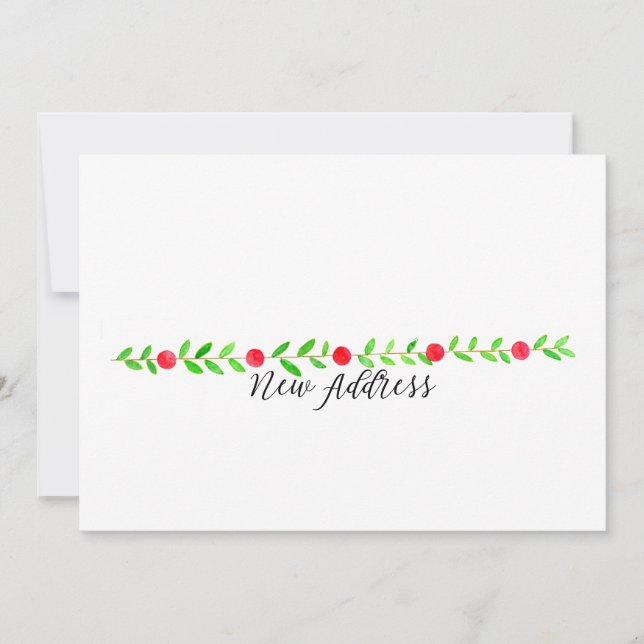 Invitation We've Moved/New Address , watercolor Christmas (Devant)