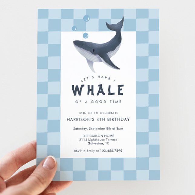 Invitation Whale Under The Sea Modern Ocean Birthday Party (Créateur téléchargé)
