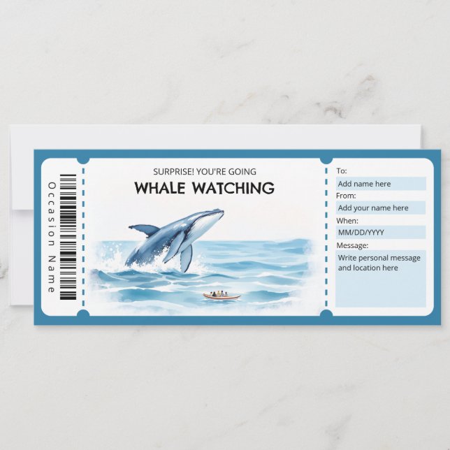 Invitation Whale Watching Gift Certificate (Devant)
