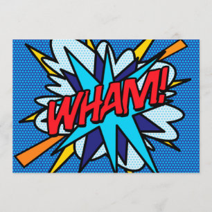 Invitation WHAM Art Pop de Bande Dessinée Rétro Amusant