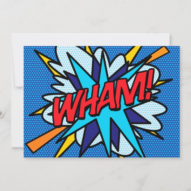 Invitation WHAM Fun Retro Comics (Devant)