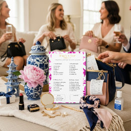 Invitation What’s in Your Purse? Bridal  Shower Pink Game