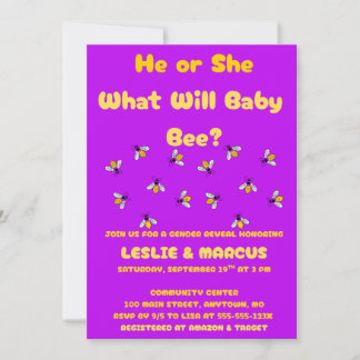 Invitation What Will Baby Bee Gender Reveal