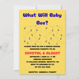 Invitation What Will Baby Bee Gender Reveal 