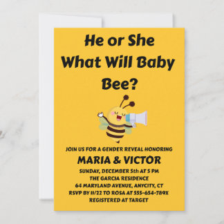 Invitation What Will Baby Bee Gender Reveal