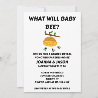 Invitation What Will Baby Bee Gender Reveal