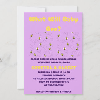 Invitation What Will Baby Bee Gender Reveal