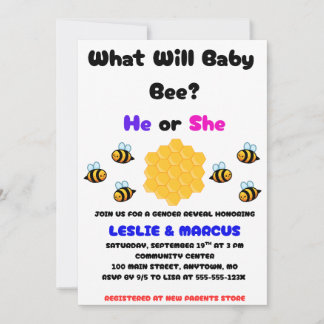 Invitation What Will Baby Bee Gender Reveal