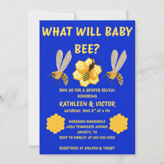 Invitation What Will Baby Bee Gender Reveal