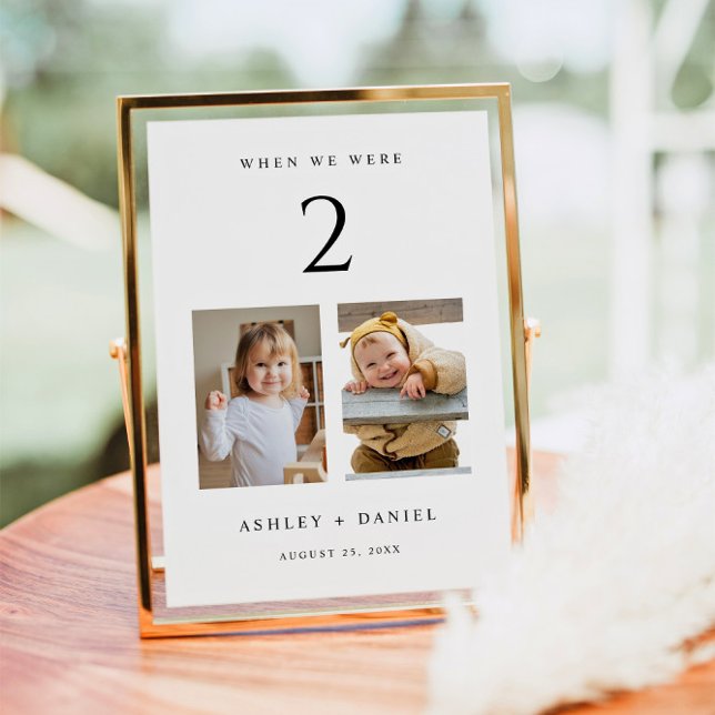 Invitation When We Were Age Table Number with Photos (Créateur téléchargé)