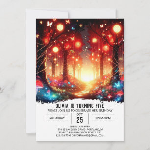 Invitation Whimsable éditable Woodland Digital Anniversaire
