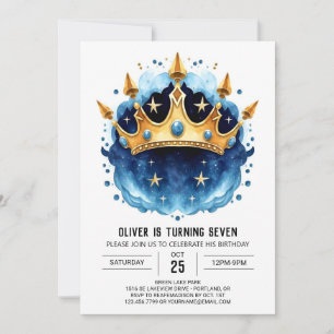 Invitation Whimsale Fairytale Prince Crown Anniversaire
