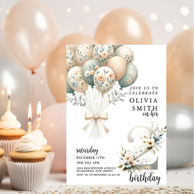 Invitation Whimsical 2e anniversaire (Créateur téléchargé)
