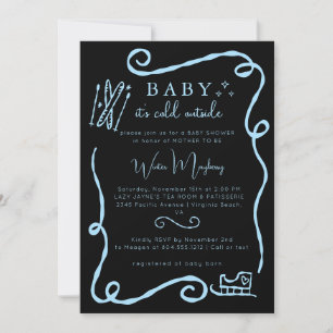 Invitation Whimsical Baby It's Cold Outside Baby shower