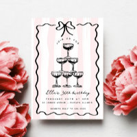 Whimsical Champagne Tower Bow Pink Striday