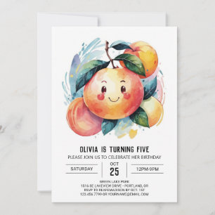 Invitation Whimsical Colorful Peach Anniversaire