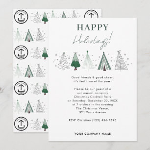 Invitation Whimsical Company Christmas Party Business Logo